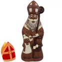 Lekkere ingekleurde chocolade Sint met 2 kindjes - 25cm