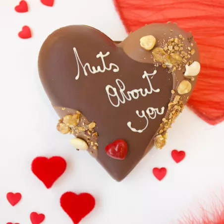 Chocoladehart “Nuts about you” – ambachtelijke melkchocolade