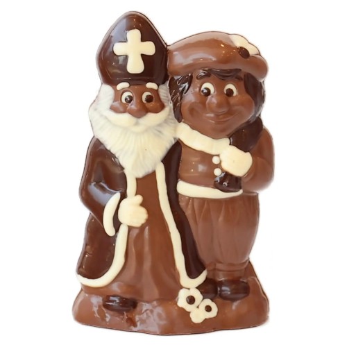 Ingekleurde chocolade Sint en Piet - 19cm