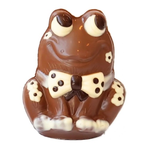 Ingekleurde kikker in chocolade: 12,50cm