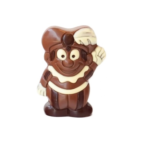 Ingekleurde chocolade Piet die zwaait 14cm