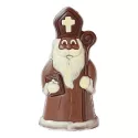 Ingekleurde chocolade Sint met boek in zijn hand - 17cm