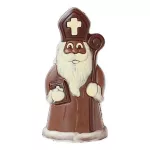 Ingekleurde chocolade Sint met boek in zijn hand - 17cm