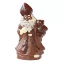 Leuke ingekleurde chocolade Sint met beertje - 20cm