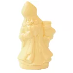 Sint met beer op de arm, gemaakt in witte chocolade