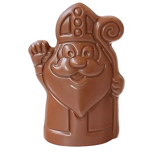 Zwaaiende Sint in melkchocolade