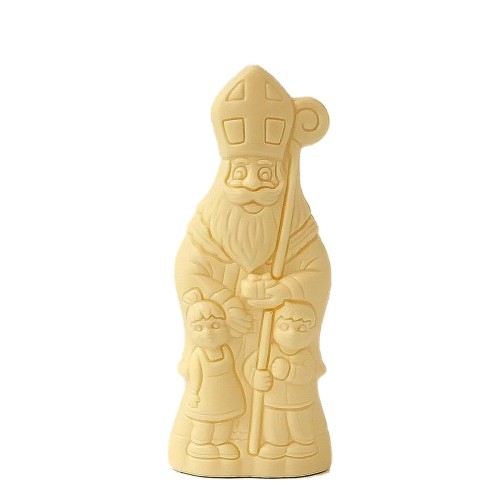 Sint met 2 kindjes in witte chocolade
