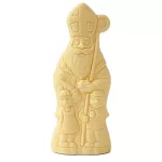 Sint met 2 kindjes in witte chocolade 25cm