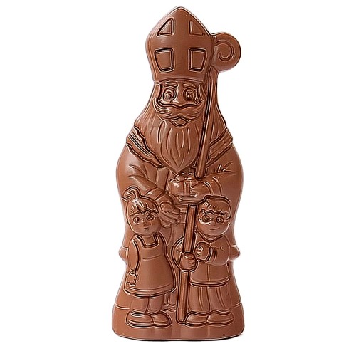 Sint met 2 kindjes 25cm melkchocolade