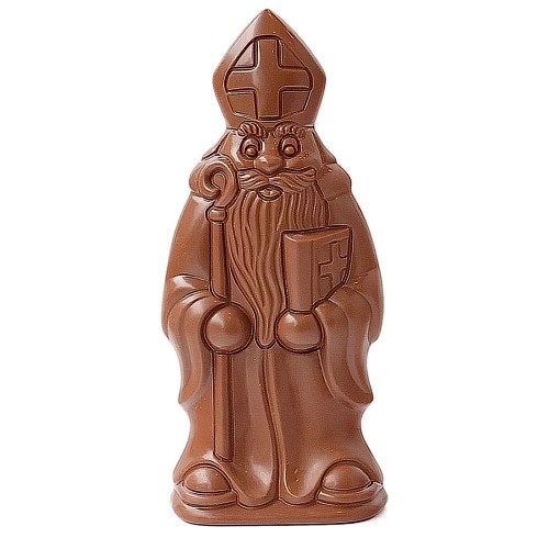 Sint met boek en staf in melkchocolade
