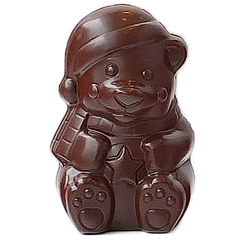 Beertje met ster in pure chocolade