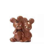 Verliefde muisjes in melkchocolade ingekleurd - thema Sint