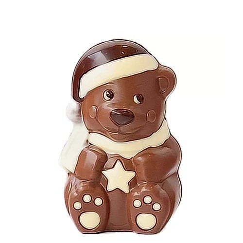 beertje met ster - melkchocolade - ingekleurd