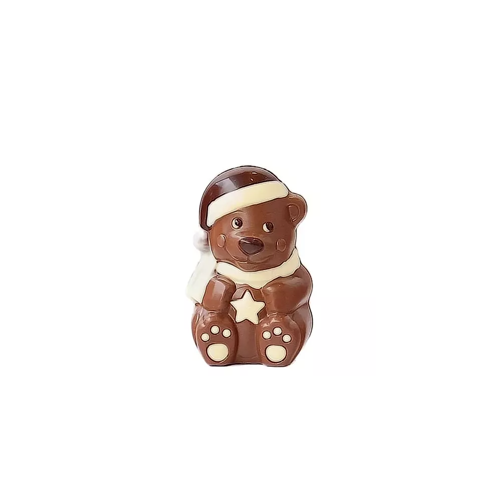 beertje met ster - melkchocolade - ingekleurd