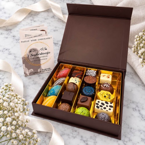 Luxe doos praline maat M - ambachtelijke pralines in een luxe verpakking