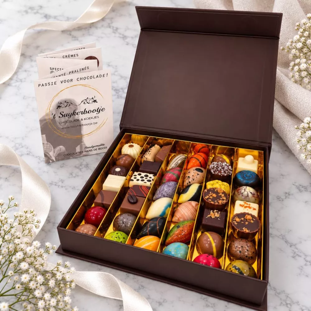 Luxe verpakking size L - ambachtelijke pralines in een luxe verpakking