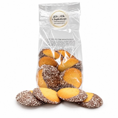 Chocotour kokos - krokant koekje met kokosrasp