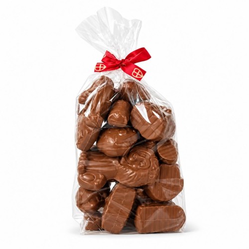 Zak 600g figuurtjes in melkchocolade - thema Sint