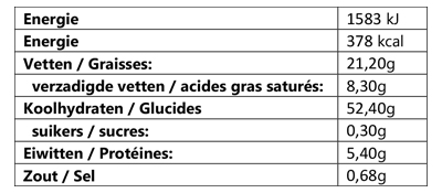suikervrije wafeltjes voedingswaarden