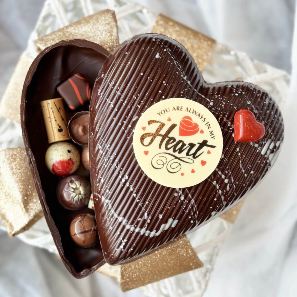 Valentijnshart in pure chocolade