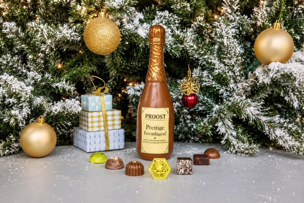 Chocolade fles met een boodschap op