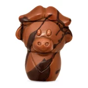 gemarmerd zoodiertje in chocolade met hazelnoot en verkruimeld koekje