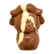 zoodiertje in melkchocolade met witte marmering en vanillevulling