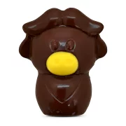 zoodiertje in pure chocolade met gele snuit en bananencrème