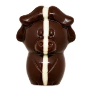 zoodiertje in pure chocolade met witte streep en oreovulling